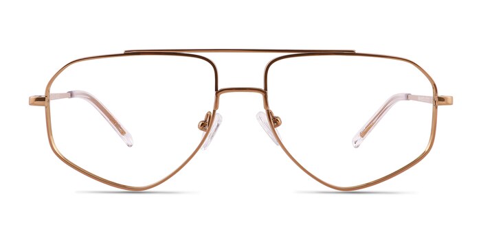 Hercules Shiny Gold  Titanium Eyeglass Frames from EyeBuyDirect