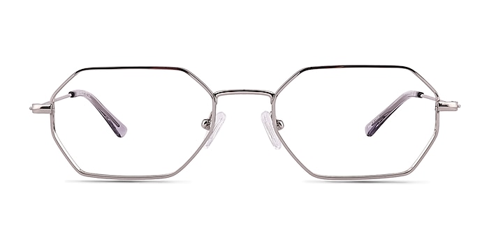 Bidu White Silver  Titanium Eyeglass Frames from EyeBuyDirect