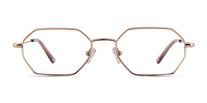Bidu Shiny Gold Titanium Eyeglass Frames from EyeBuyDirect