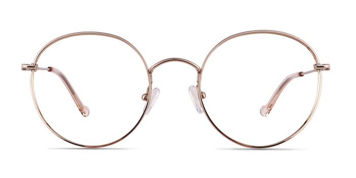 Gavi Shiny Gold Titanium Eyeglass Frames from EyeBuyDirect