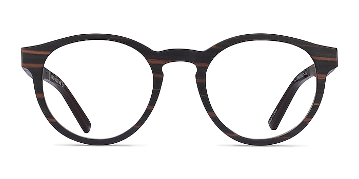 Jungle Striped Dark Wood Wood-texture Eyeglass Frames from EyeBuyDirect