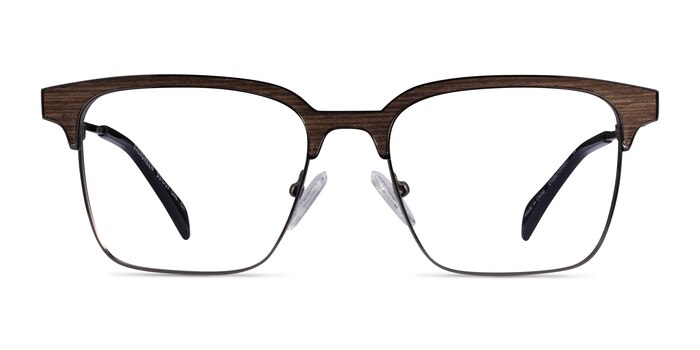 Evergreen Gunmetal & Wood Éco-responsable Montures de lunettes de vue d'EyeBuyDirect