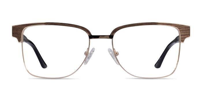 Biome Gold, Black & Wood Acetate Eyeglass Frames from EyeBuyDirect