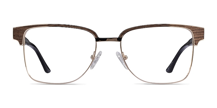 Biome Gold, Black & Wood Acétate Montures de lunettes de vue d'EyeBuyDirect