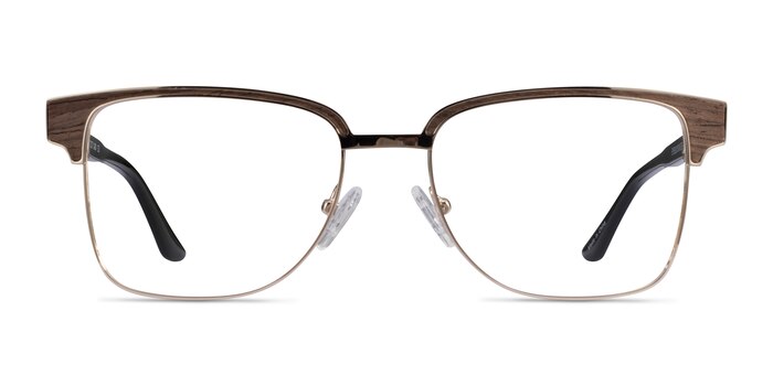 Biome Gold, Black & Dark Wood Acetate Eyeglass Frames from EyeBuyDirect
