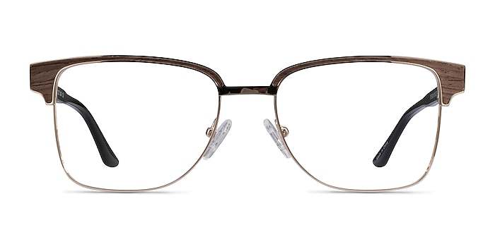 Biome Gold, Black & Dark Wood Acétate Montures de lunettes de vue d'EyeBuyDirect