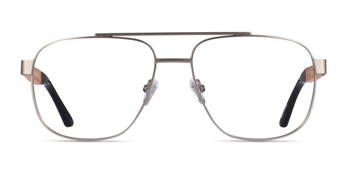Miramar Matte Silver Eco-friendly Eyeglass Frames from EyeBuyDirect