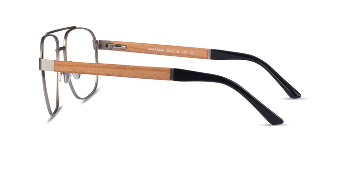 Miramar Matte Silver Éco-responsable Montures de lunettes de vue d'EyeBuyDirect