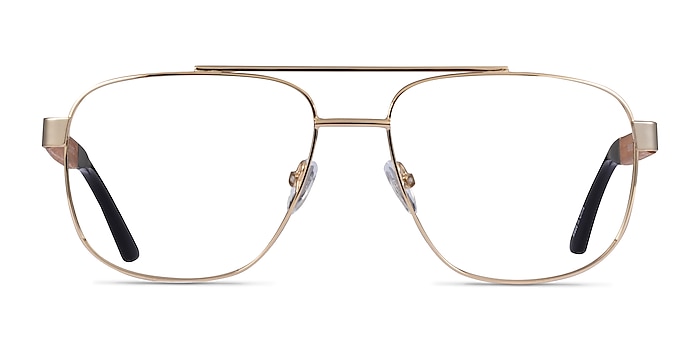 Miramar Doré Wood-texture Montures de lunettes de vue d'EyeBuyDirect