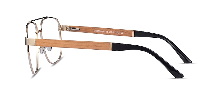 Miramar Gold Wood-texture Eyeglass Frames from EyeBuyDirect