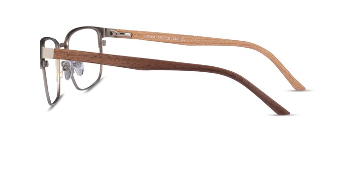 Silva Matte Silver Éco-responsable Montures de lunettes de vue d'EyeBuyDirect
