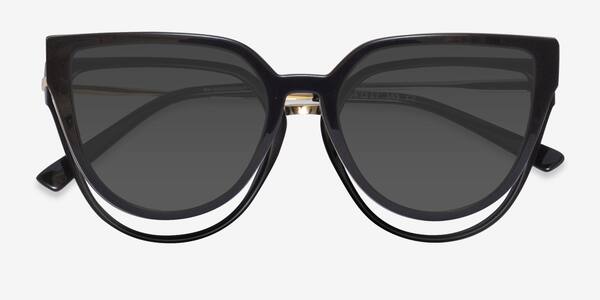 Black Vive Clip-On -  Plastic-metal Eyeglasses