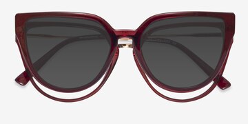 Red Vive Clip-On -  Metal Eyeglasses