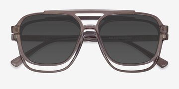 Gris Hooper Clip-On -  Plastique Lunettes de vue