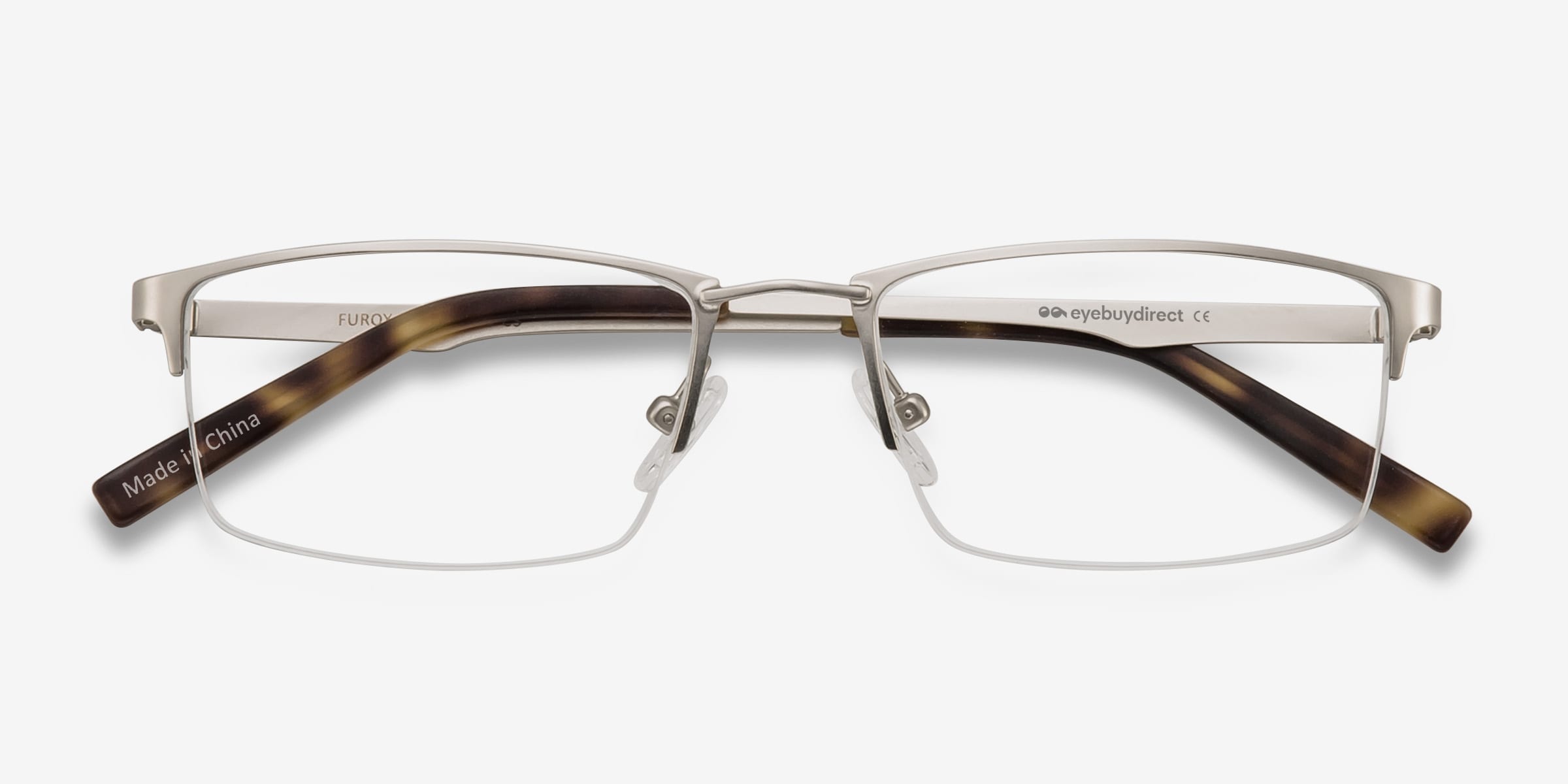 Furox Rectangle Silver Semi Rimless Eyeglasses Eyebuydirect