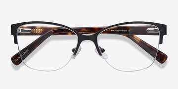 Noir Feline -  Vintage Acetate, Metal Lunettes de vue