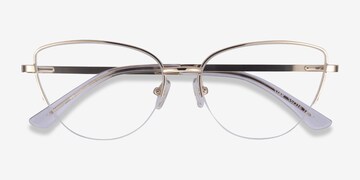 Modern Oversize Semi Rimless Square Eyeglasses With Clear Flat Lens 69mm