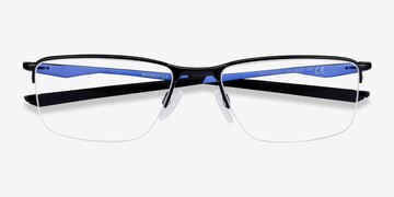 Satin Black & Blue Oakley Socket 5.5 -  Metal Eyeglasses