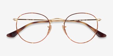 Tortoise & Gold Ray-Ban RB3447V -  Lightweight Metal Eyeglasses