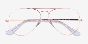 Rose Gold Ray-Ban Aviator Metal II -  Metal Eyeglasses