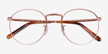 Rose Gold Ray-Ban RB3637V New Round -  Metal Eyeglasses
