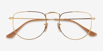 Shiny Gold Ray-Ban RB3958V Elon -  Metal Eyeglasses