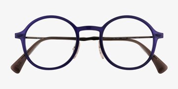 Transparent Blue Purple Ray-Ban RB7087 Lightray -  Metal Eyeglasses