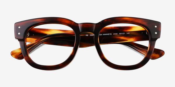 Striped Tortoise Ray-Ban RB0298V Mega Hawkeye -  Acetate Eyeglasses