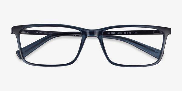 Matte Transparent Blue Armani Exchange AX3027 -  Eco-friendly Eyeglasses