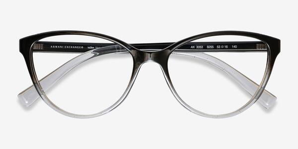 Shiny Black Gray Armani Exchange AX3053 -  Plastic Eyeglasses