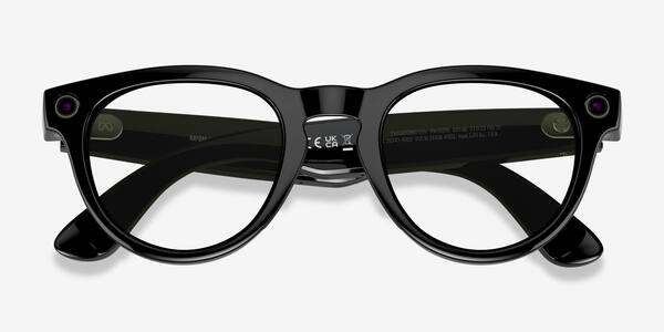 Sleek Black Ray-Ban Meta Headliner Low Bridge Fit -  Plastic Ai-glasses