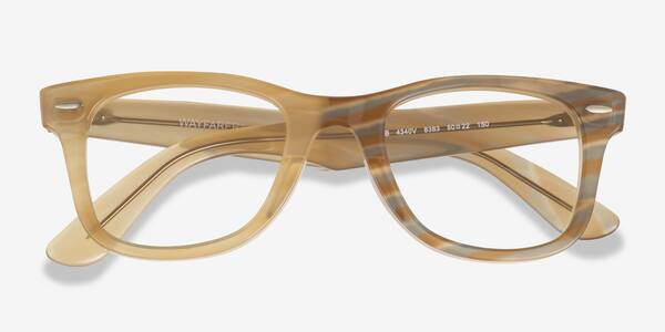 Photo Striped Brown Ray-Ban RB4340V -  Plastic Eyeglasses