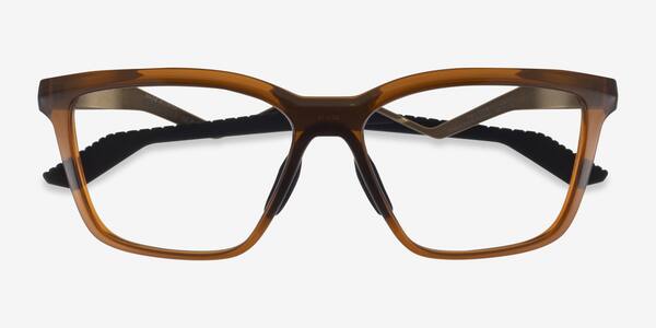 Transparent Dark Amber Oakley Enigma Mass -  Metal Eyeglasses