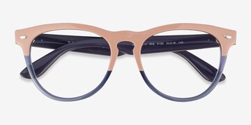 Beige On Transparent Dark Blue Ray-Ban RB4471V Iris -  Plastic Eyeglasses