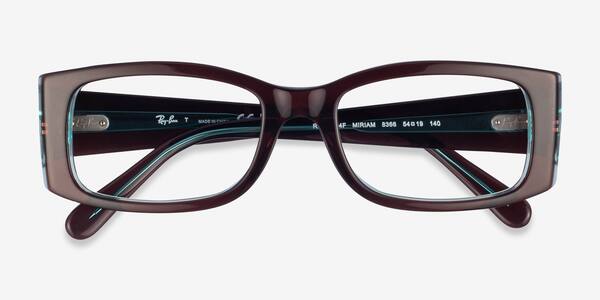 Brown On Transparent Blue Ray-Ban RB5434F Miriam -  Plastic Eyeglasses