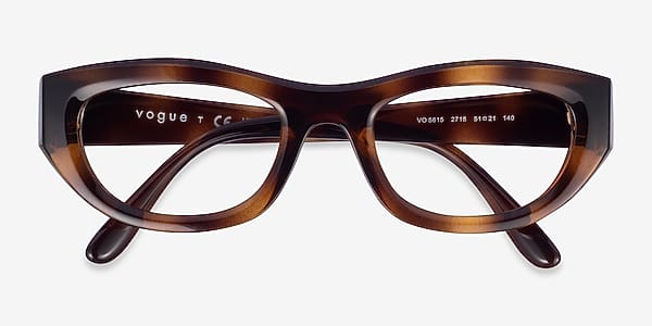 Total Dark Tortoise Vogue Eyewear VO5615 - Plastic Eyeglasses Total Dark Tortoise Vogue Eyewear VO5615 - Plastic Eyeglasses