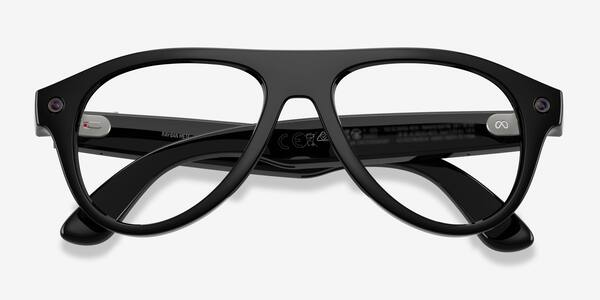Shiny Black Ray-Ban Meta (Gen 3) Aviator Optics -  Plastic Ai-glasses