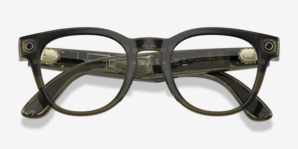 Polished Transparent Dark Olive Ray-Ban Meta (Gen 2) Scriber Optics -  Plastic Ai-glasses