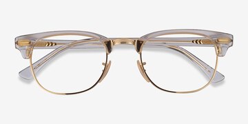 Gold Transparent Ray-Ban Clubmaster Change -  Acetate Eyeglasses