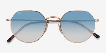 Gold Ray-Ban RB3565 Jack -  Metal Sunglasses