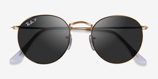 Gold Ray-Ban RB3447 -  Metal Sunglasses