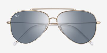 Gold Ray-Ban RBR0101S Reverse -  Metal Sunglasses