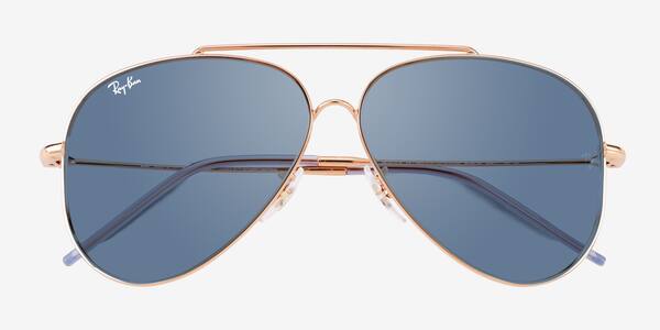 Or rose Ray-Ban RBR0101S -  Métal Sunglasses