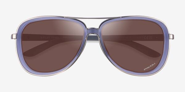 Clear Purple Oakley Split Time -  Metal Sunglasses
