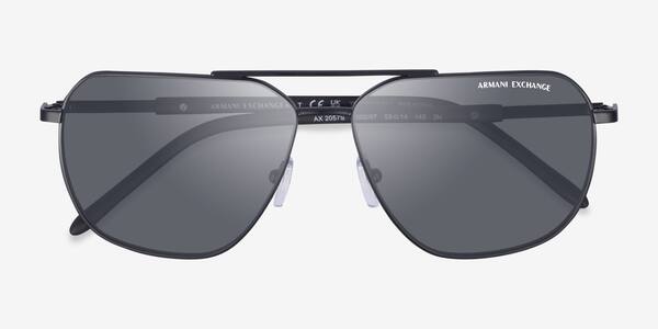 Matte Black Armani Exchange AX2057S -  Metal Sunglasses