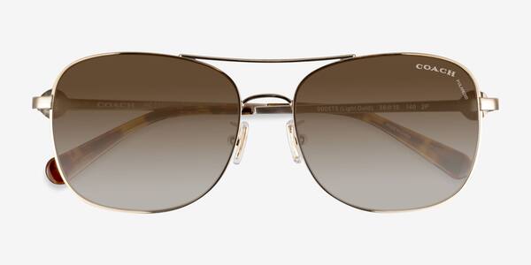 Light Gold Coach HC7127 C6177 -  Metal Sunglasses