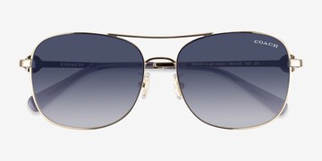 Shiny Light Gold Coach HC7127 C6177 -  Métal Lunettes de soleil
