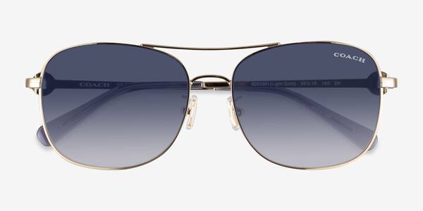 Shiny Light Gold Coach HC7127 C6177 -  Metal Sunglasses