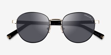 Gold Black Coach HC7131 C6195 -  Métal Lunettes de soleil