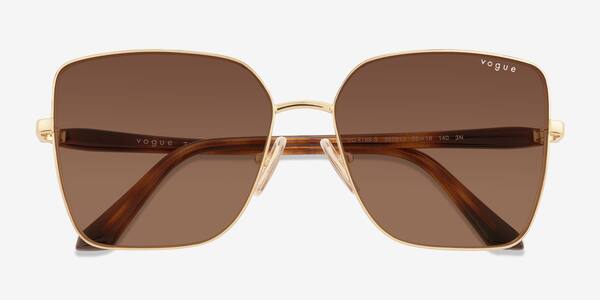 Tortoise Gold Vogue Eyewear VO4199S -  Metal Sunglasses